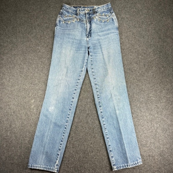 Vintage Rockies Jeans Womens XL 10/30x31 High Waist Embellished Distressed Light - Picture 1 of 8